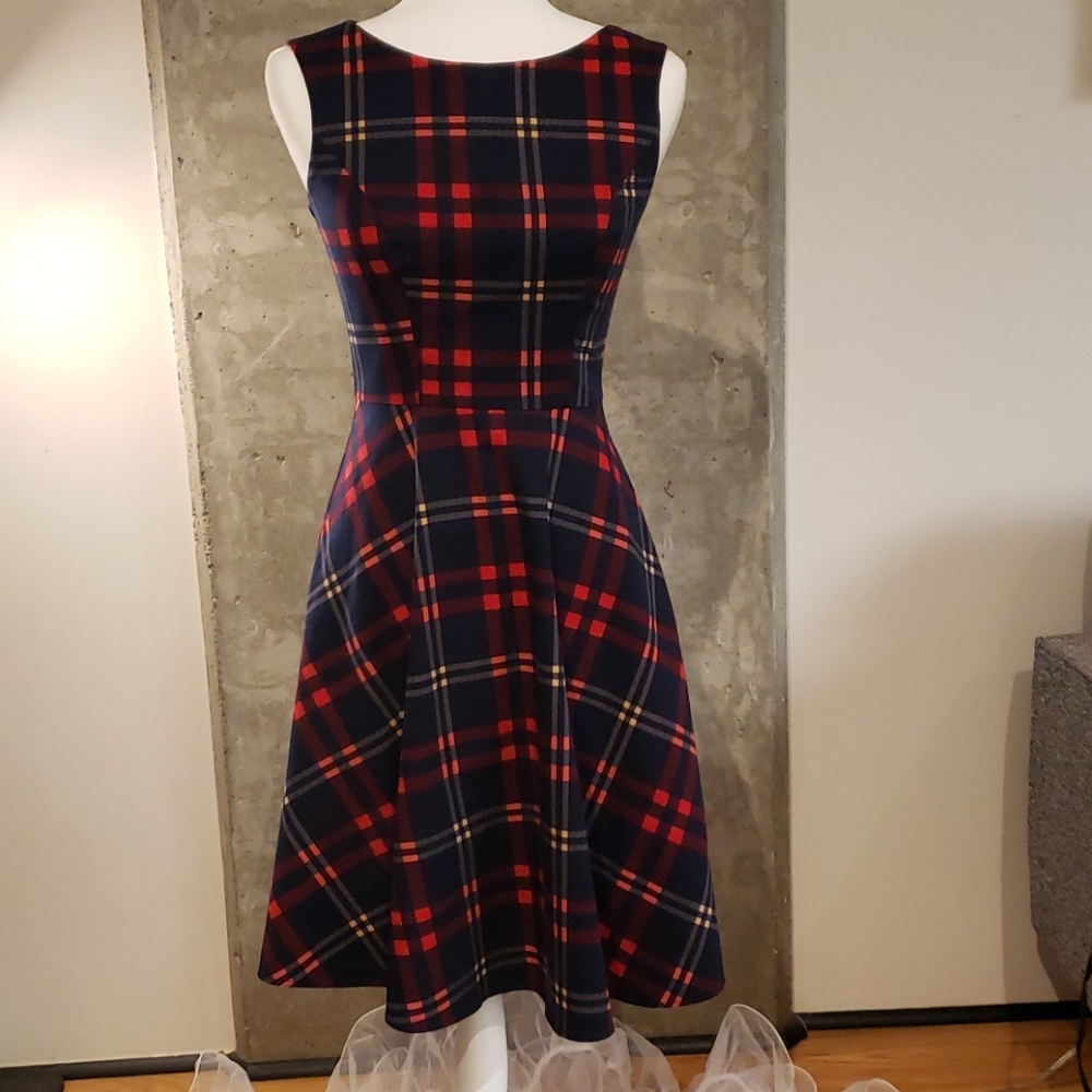 Retro Plaid Print Dress